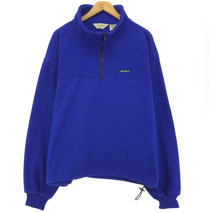 Eddie Bauer Half-Zip Fleece Pullover, Men's XL polyester blue type Vintage Second Hand