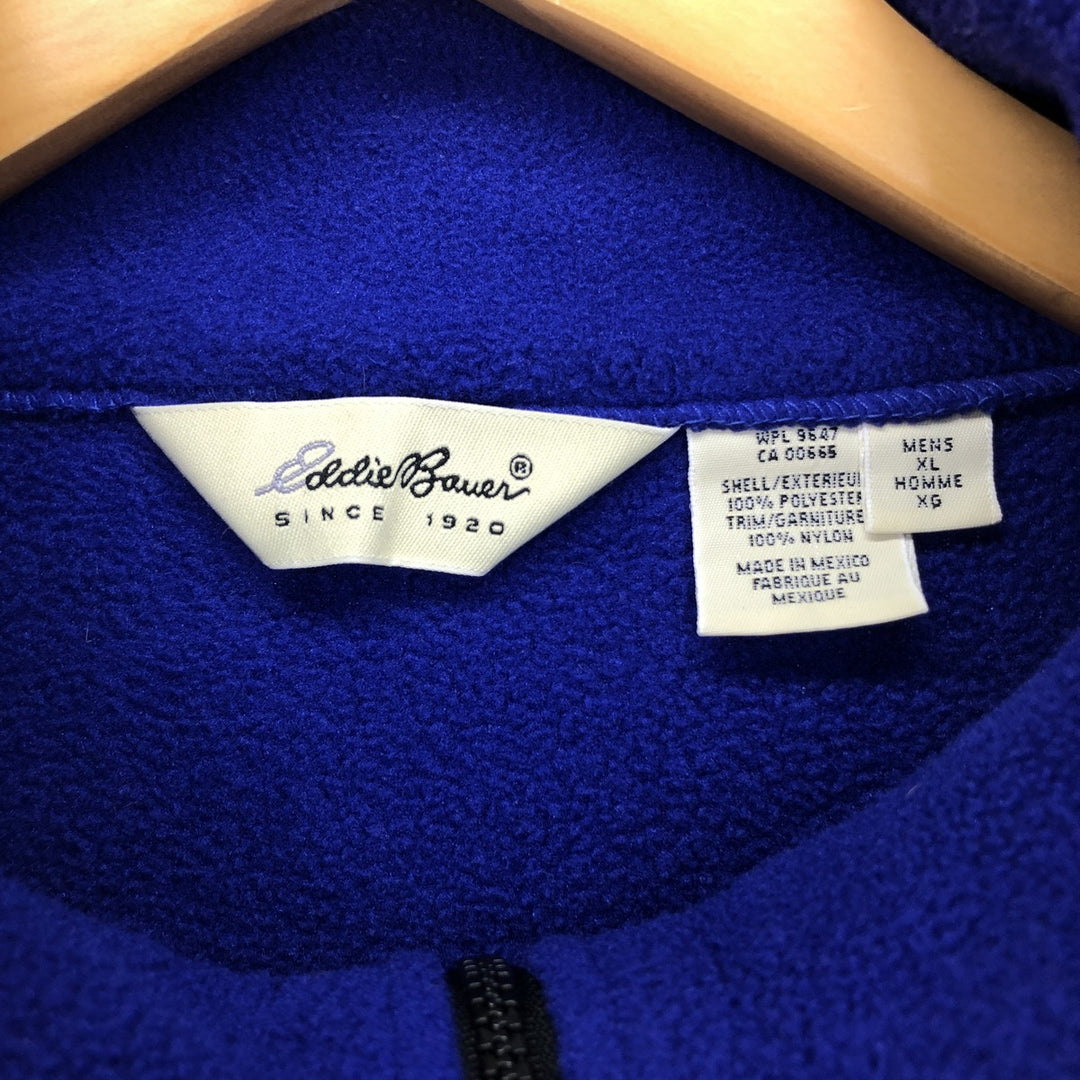 Eddie Bauer Half-Zip Fleece Pullover, Men's XL polyester blue type Vintage Second Hand