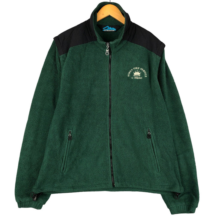 Tri-Mountain Nylon and Fleece Jacket, Men's Size Medium polyester green type Vintage Second Hand