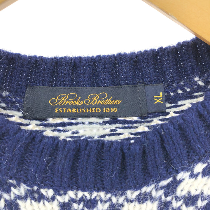 Brooks Brothers ESTABLISHED 1818 Snow Pattern Nordic Sweater Made in England Men's XL /eaa389231