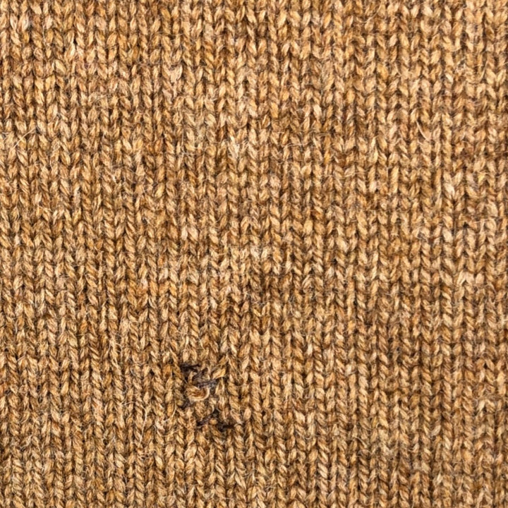 90s-00'S LLBean Lambswool Knit Sweater, Men's Size L, Vintage Lamb wool beige type brown Vintage Second Hand