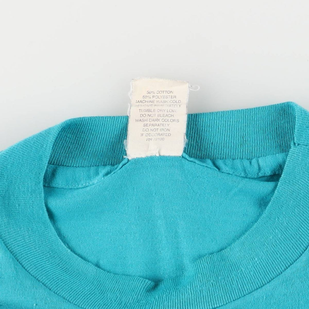 Hanes Message Print T-Shirt, Made in USA, Men's XL, Vintage cotton Emerald green Vintage Second Hand