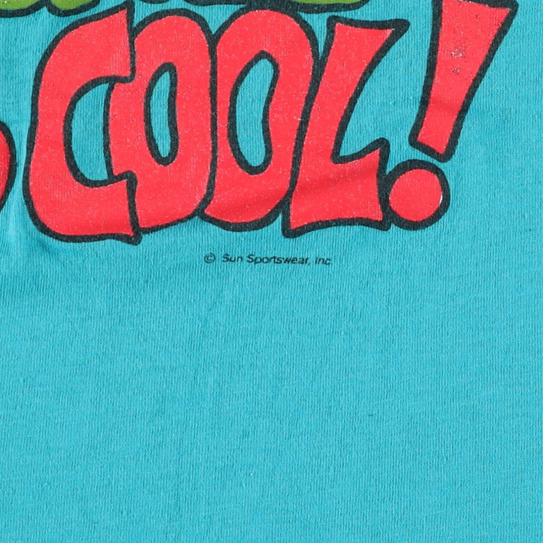 Hanes Message Print T-Shirt, Made in USA, Men's XL, Vintage cotton Emerald green Vintage Second Hand