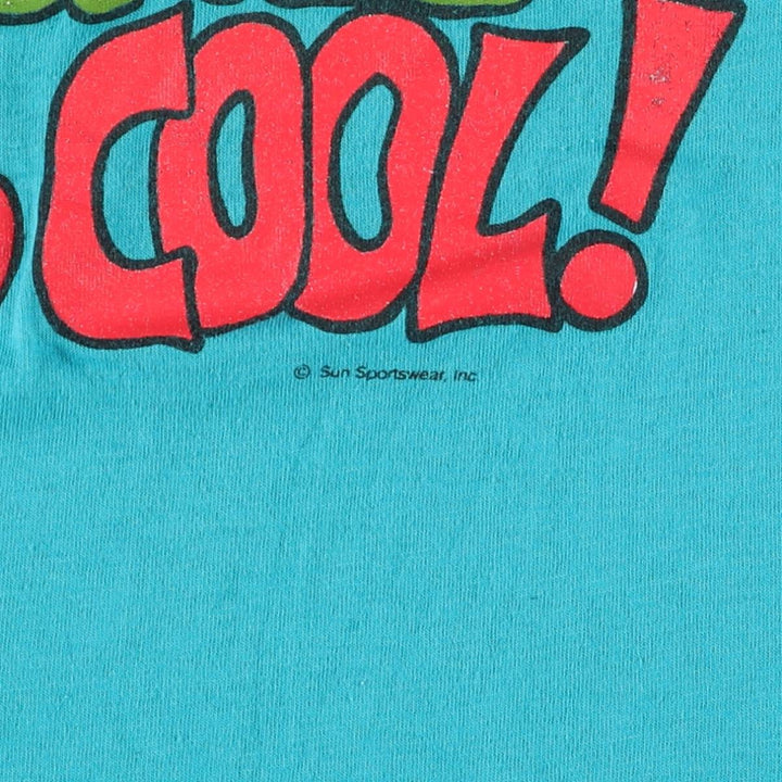 Hanes Message Print T-Shirt, Made in USA, Men's XL, Vintage cotton Emerald green Vintage Second Hand