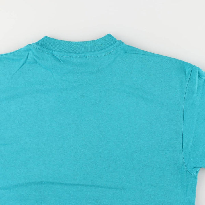 Hanes Message Print T-Shirt, Made in USA, Men's XL, Vintage cotton Emerald green Vintage Second Hand