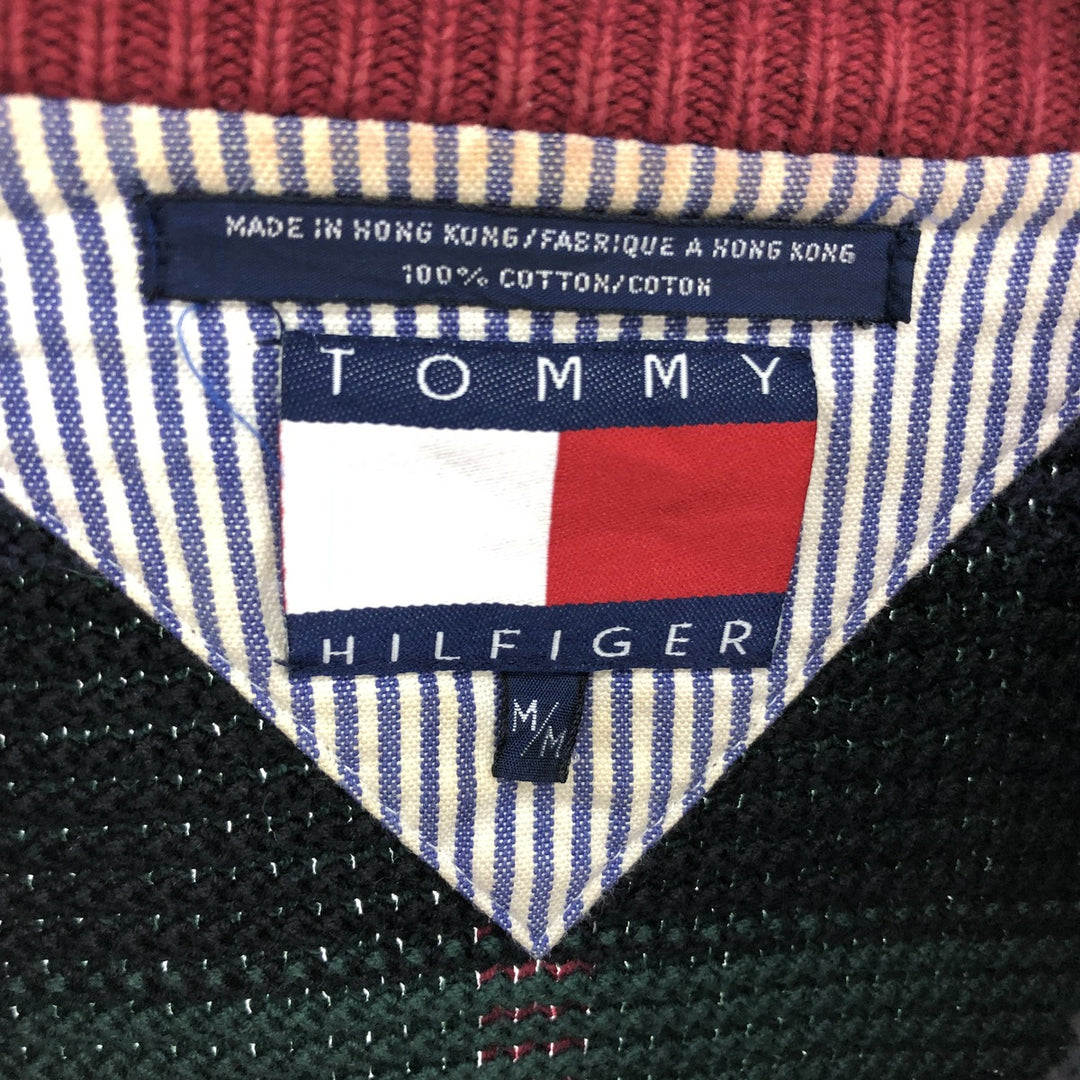 90s~ Tommy Hilfiger Check Pattern Cotton Knit Sweater Men's M Size Vintage / eaa389453