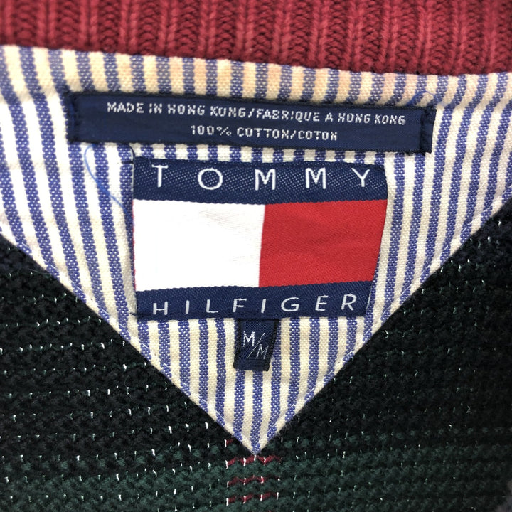 90s~ Tommy Hilfiger Check Pattern Cotton Knit Sweater Men's M Size Vintage / eaa389453