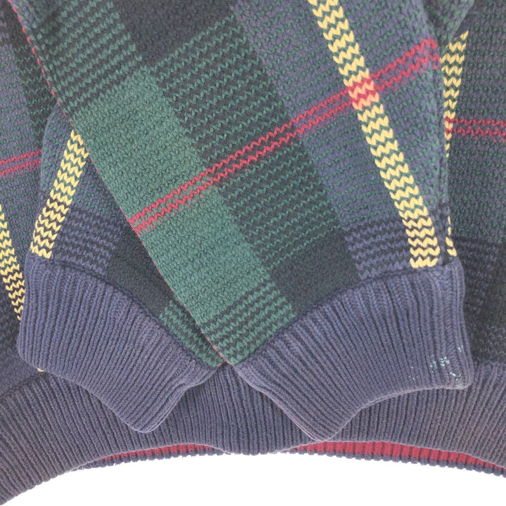 90s~ Tommy Hilfiger Check Pattern Cotton Knit Sweater Men's M Size Vintage / eaa389453