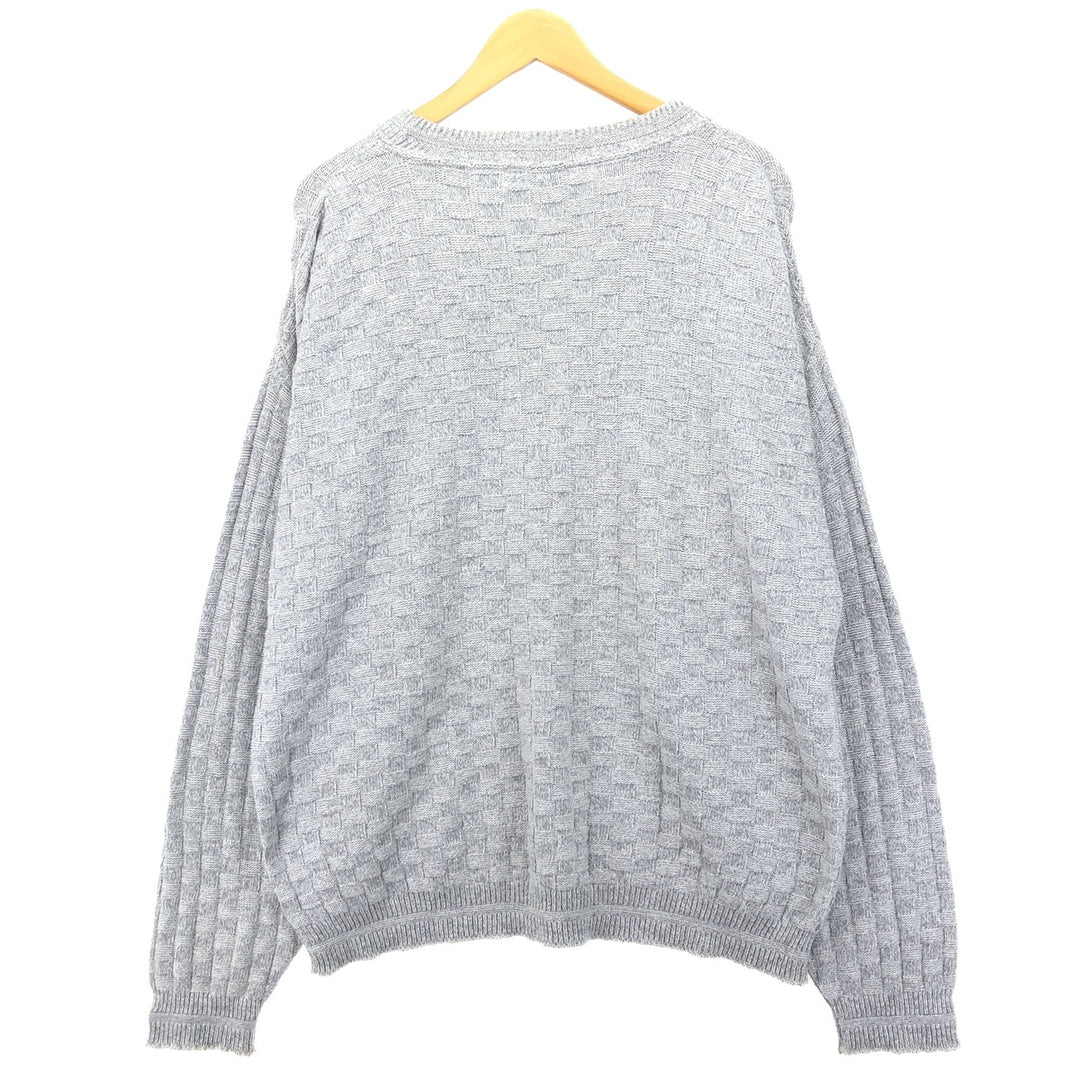 BILL BLASS Cotton Knit Sweater, Made in USA, Men's XL cotton gray type Vintage Second Hand