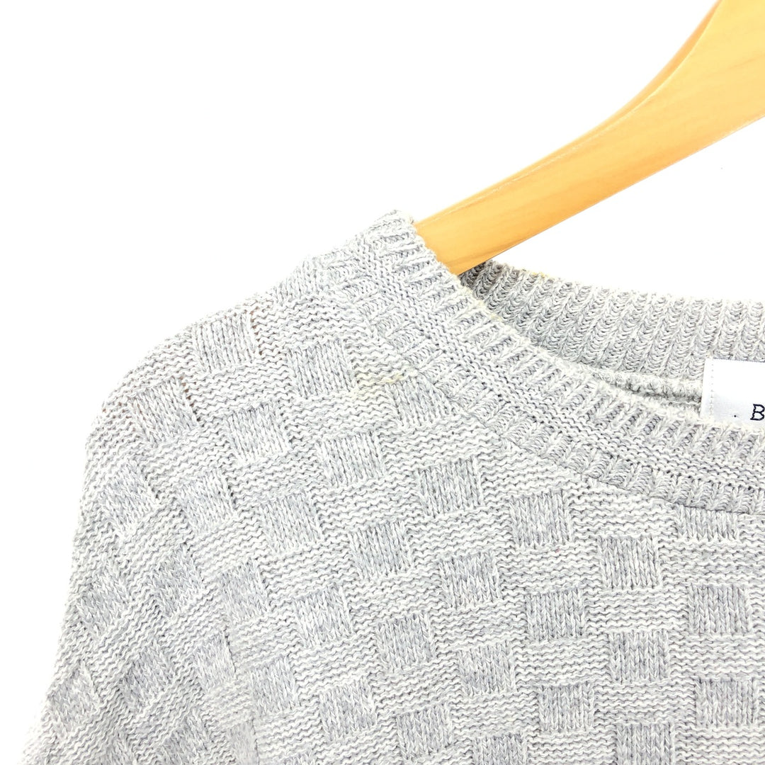BILL BLASS Cotton Knit Sweater, Made in USA, Men's XL cotton gray type Vintage Second Hand