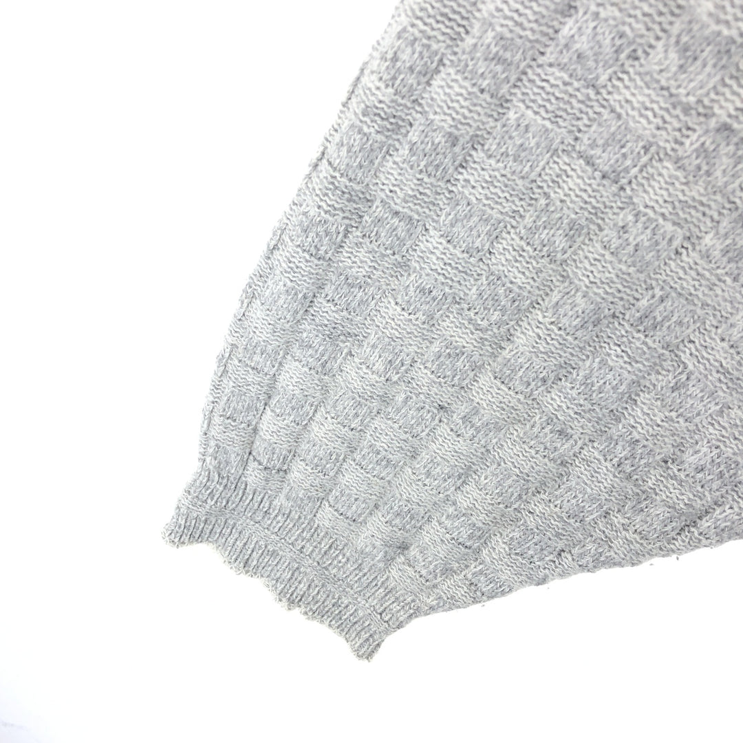 BILL BLASS Cotton Knit Sweater, Made in USA, Men's XL cotton gray type Vintage Second Hand