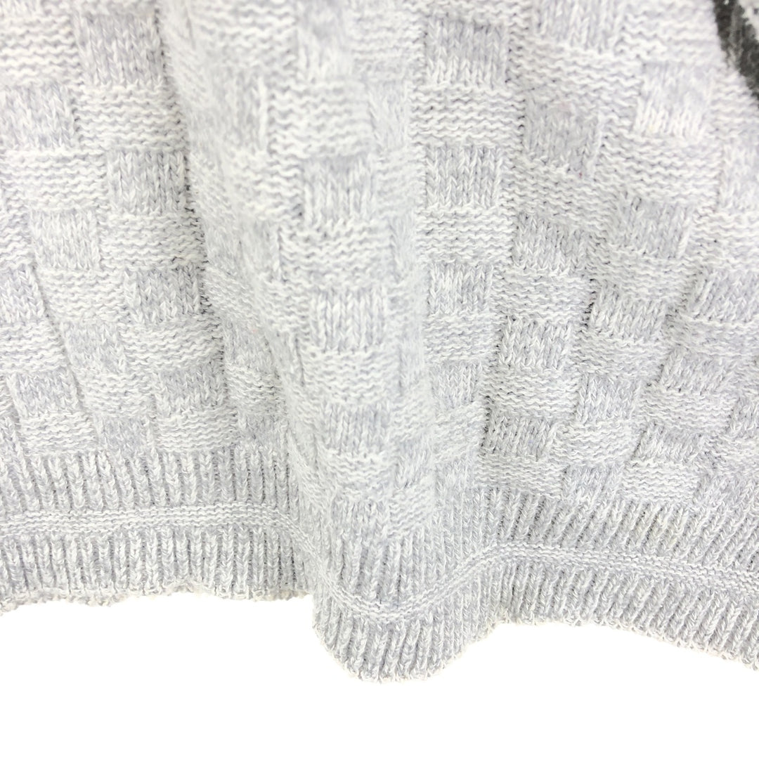 BILL BLASS Cotton Knit Sweater, Made in USA, Men's XL cotton gray type Vintage Second Hand