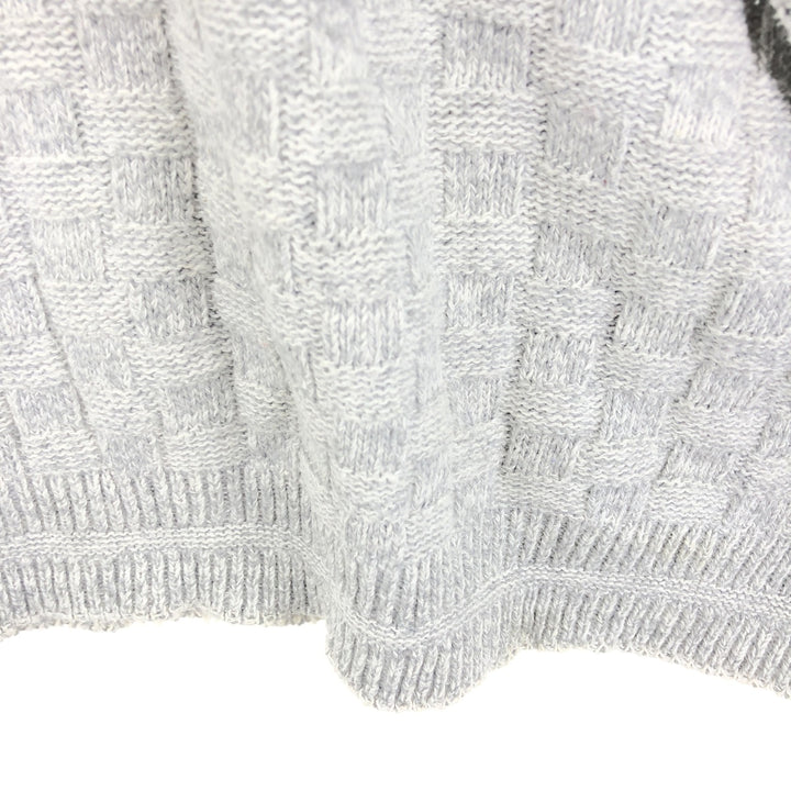 BILL BLASS Cotton Knit Sweater, Made in USA, Men's XL cotton gray type Vintage Second Hand