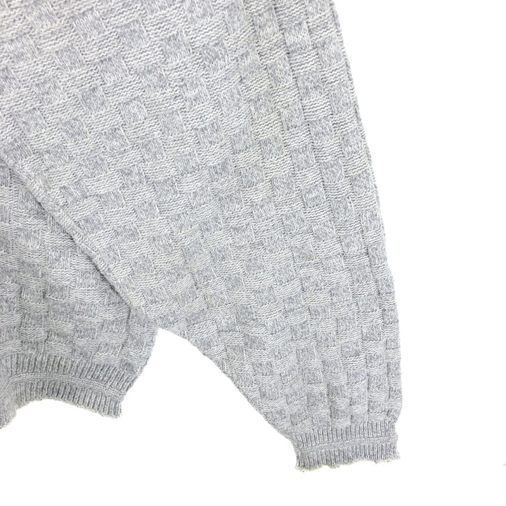 BILL BLASS Cotton Knit Sweater, Made in USA, Men's XL cotton gray type Vintage Second Hand