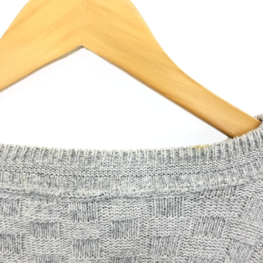 BILL BLASS Cotton Knit Sweater, Made in USA, Men's XL cotton gray type Vintage Second Hand
