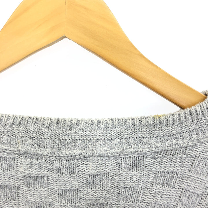 BILL BLASS Cotton Knit Sweater, Made in USA, Men's XL cotton gray type Vintage Second Hand