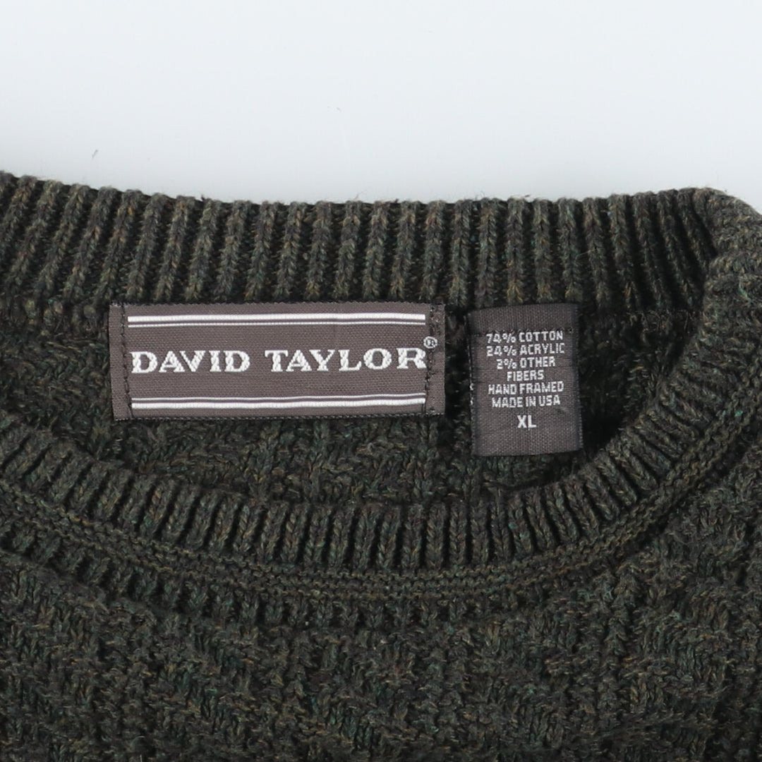 DAVID TAYLOR Cotton knit sweater Made in USA Men's XL /eaa389559