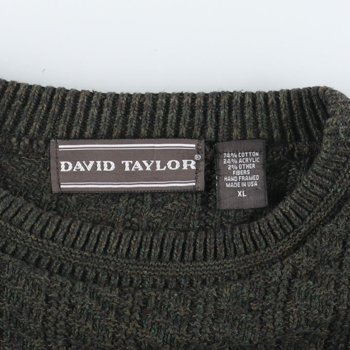 DAVID TAYLOR Cotton knit sweater Made in USA Men's XL /eaa389559