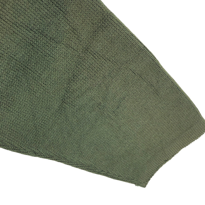 Collared knit cardigan, men's size M unclear Green type dark green Vintage Second Hand