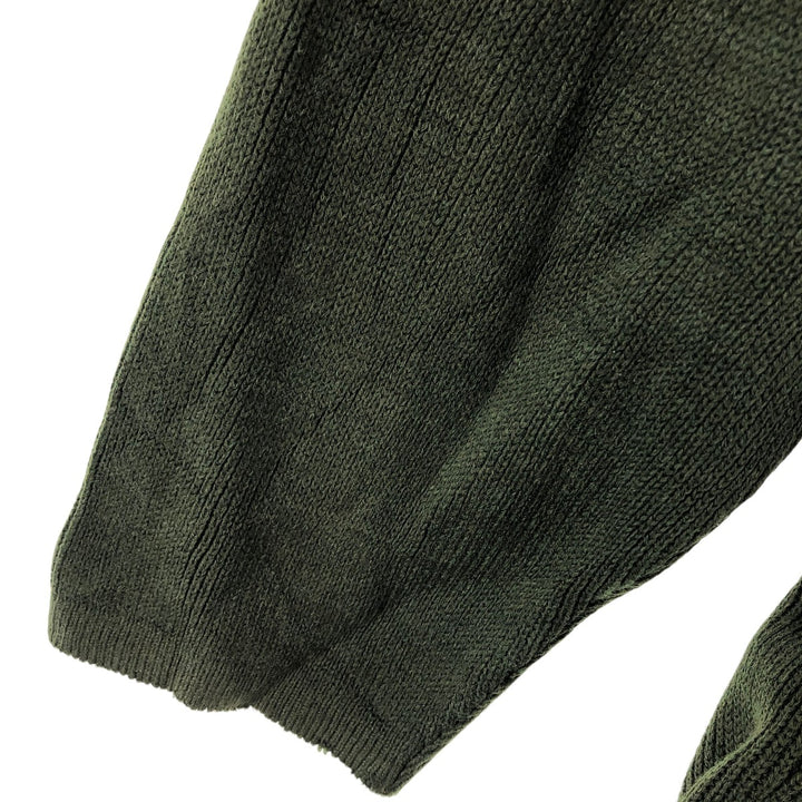 Collared knit cardigan, men's size M unclear Green type dark green Vintage Second Hand