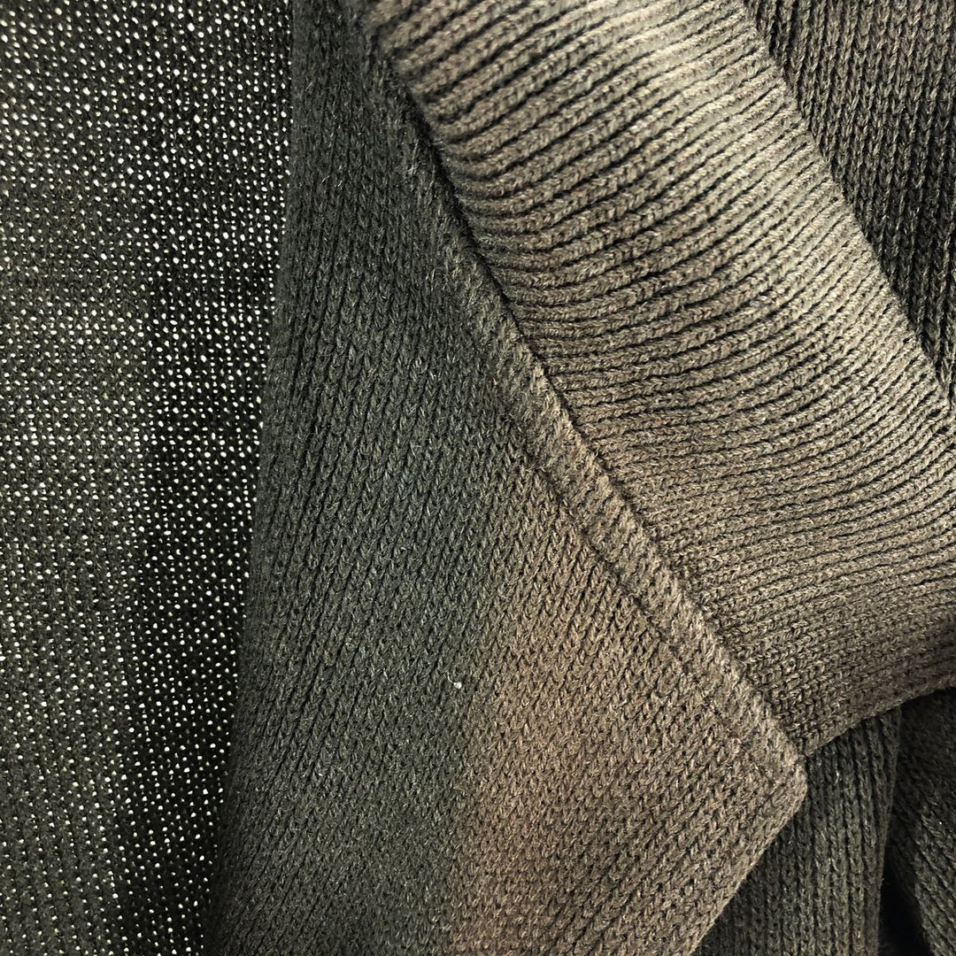 Collared knit cardigan, men's size M unclear Green type dark green Vintage Second Hand