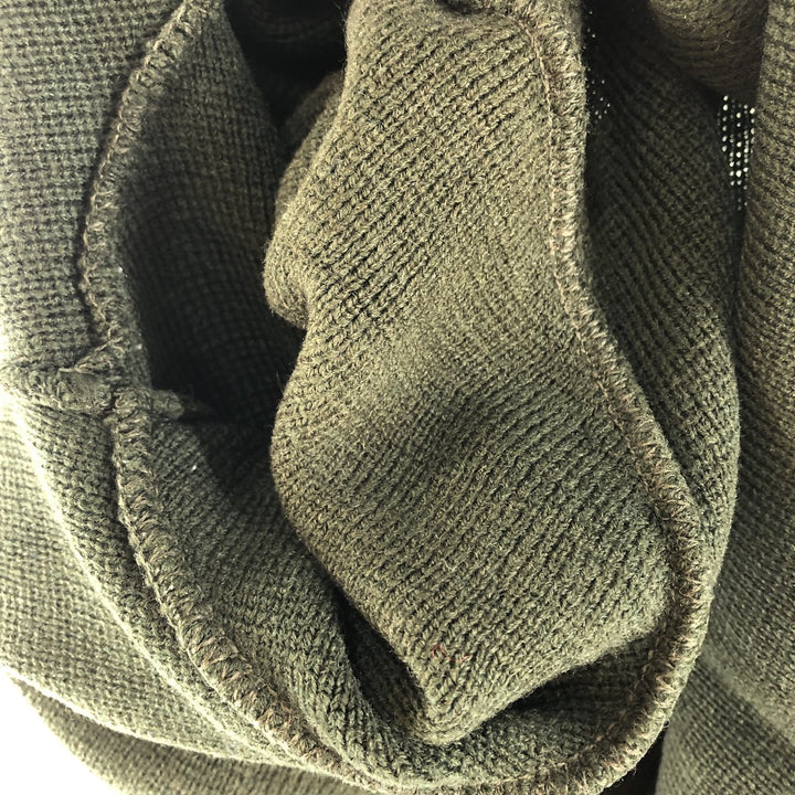 Collared knit cardigan, men's size M unclear Green type dark green Vintage Second Hand