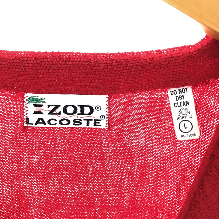 70'S Lacoste IZOD acrylic knit cardigan, men's size L, vintage / eaa389577