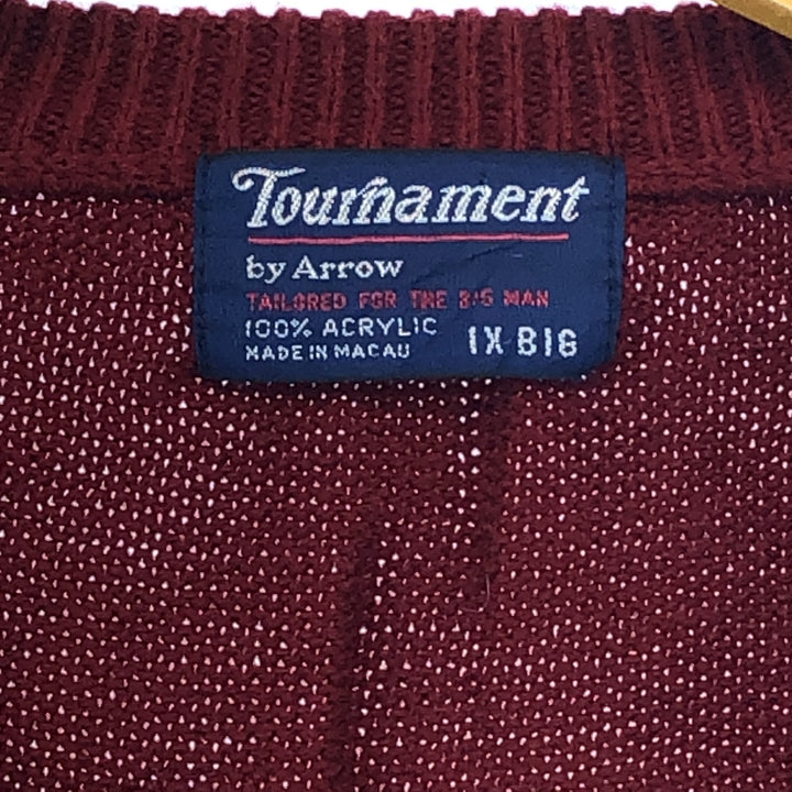 Arrow V-neck acrylic knit sweater, men's XL /eaa389593