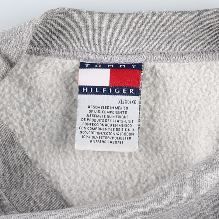 1990'S Tommy Hilfiger Logo Sweatshirt, Women's Size XL (approx.), Vintage cotton gray type Vintage Second Hand