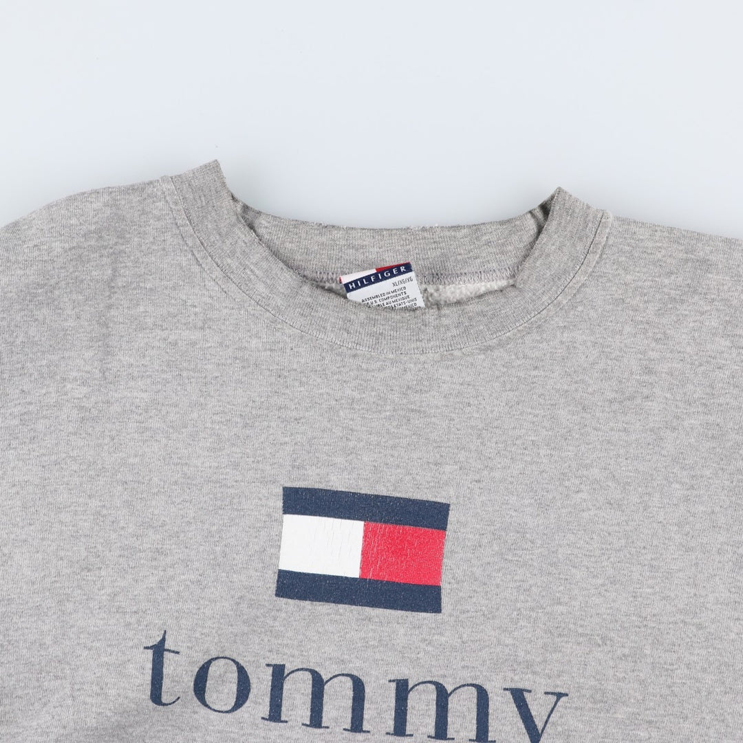 1990'S Tommy Hilfiger Logo Sweatshirt, Women's Size XL (approx.), Vintage cotton gray type Vintage Second Hand