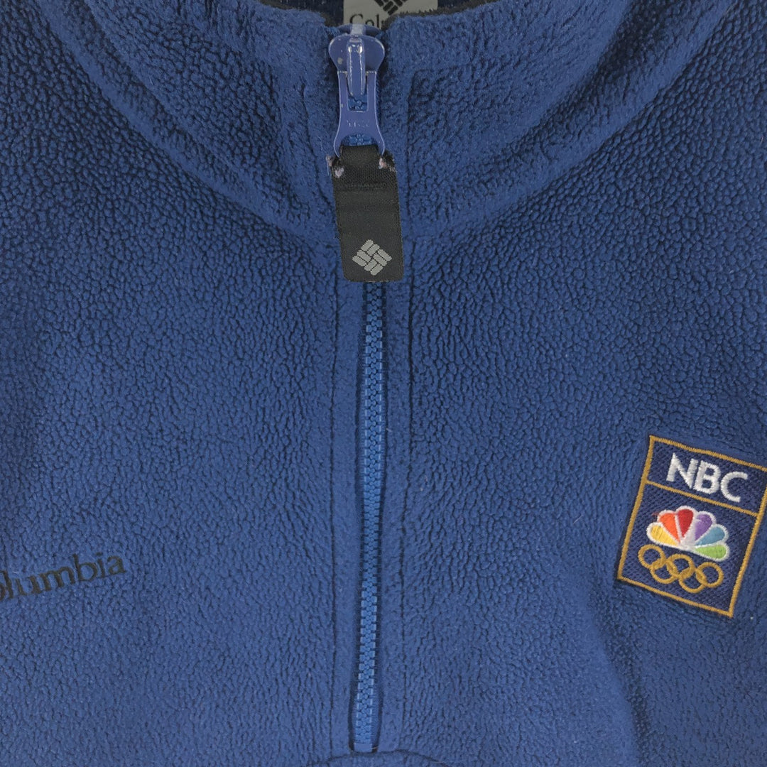 90'S Columbia NBC Olympics Half Zip Fleece Pullover Made in USA Men's L Size Vintage /eaa389858