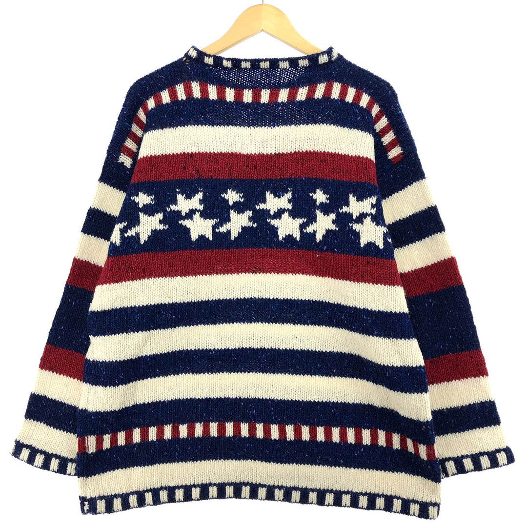 AVOCA EDITION Stars and Stripes Wool Knit Sweater Men's XL /eaa389873