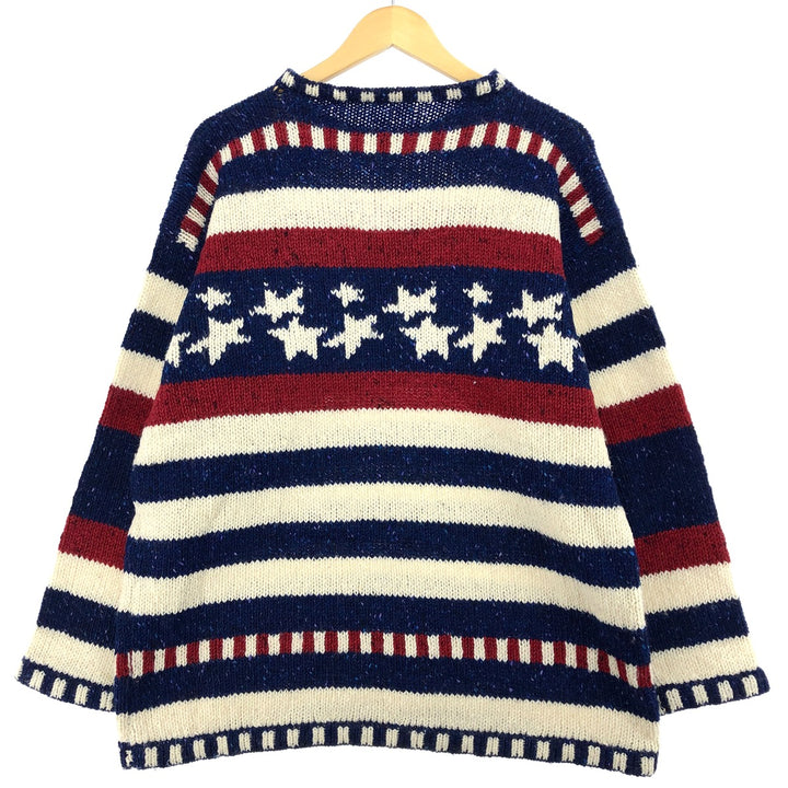AVOCA EDITION Stars and Stripes Wool Knit Sweater Men's XL /eaa389873