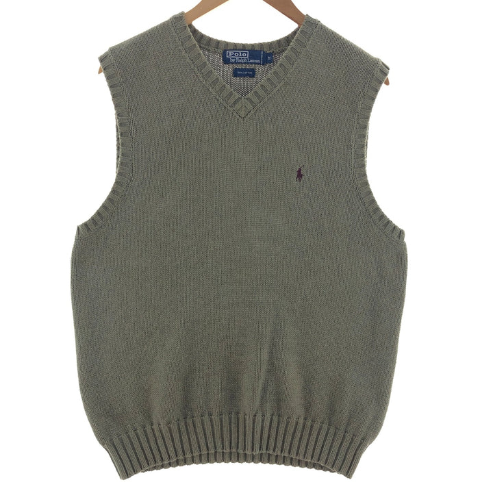 Ralph Lauren POLO by Ralph Lauren V-neck cotton knit vest, men's size M / eaa390046