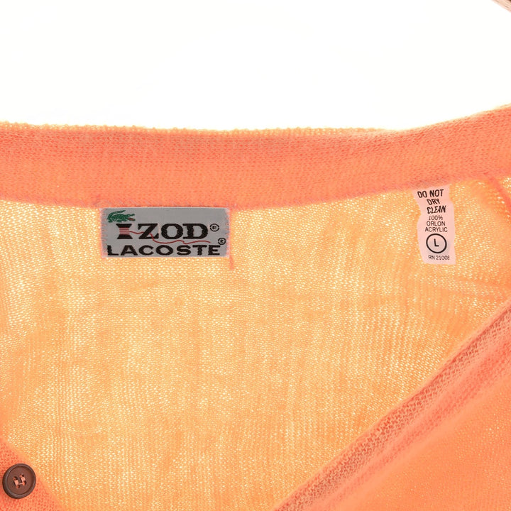 70'S Lacoste IZOD Acrylic Knit Cardigan Made in USA Men's L Size Vintage /eaa390094