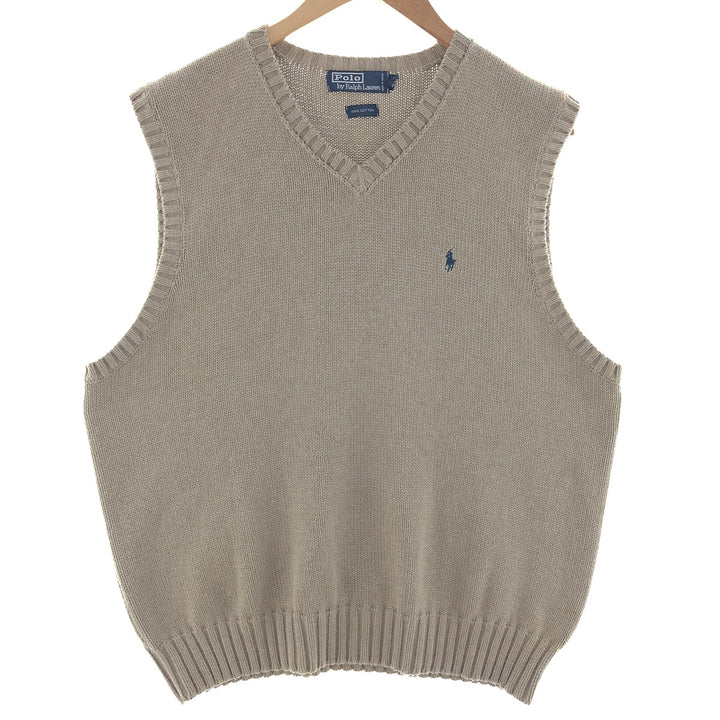 Ralph Lauren POLO by Ralph Lauren V-neck cotton knit vest, men's XXL equivalent / eaa390101