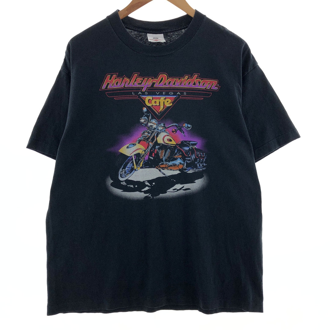 90'S Harley-Davidson CAFE Motorcycle Bike T-shirt Made in USA Men's L Vintage /eaa390153