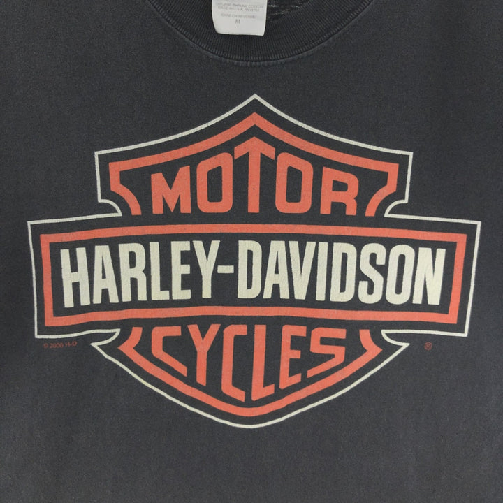 00'S Harley-Davidson HANES Motorcycle Bike T-shirt Made in USA Men's M /eaa390169