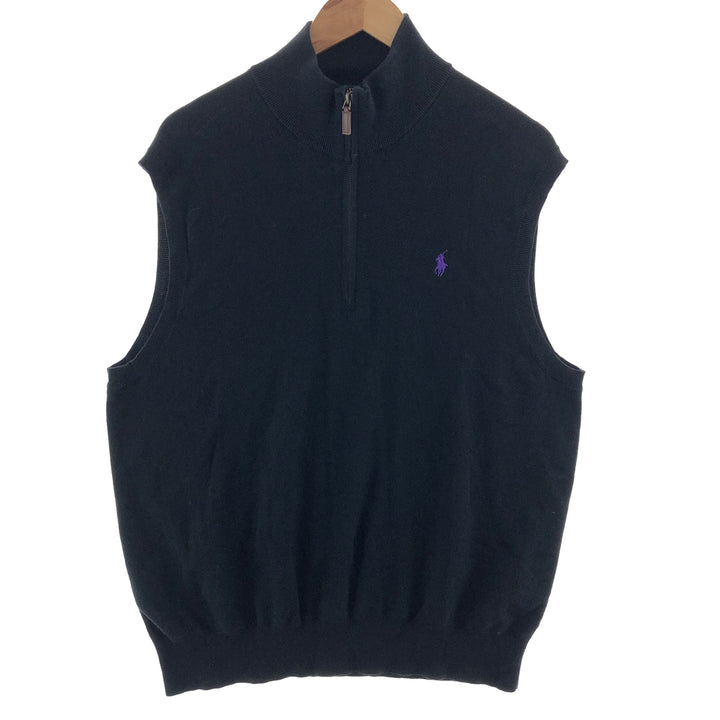 Ralph Lauren POLO RALPH LAUREN Half-Zip Pima Cotton Knit Vest Men's L /eaa390231