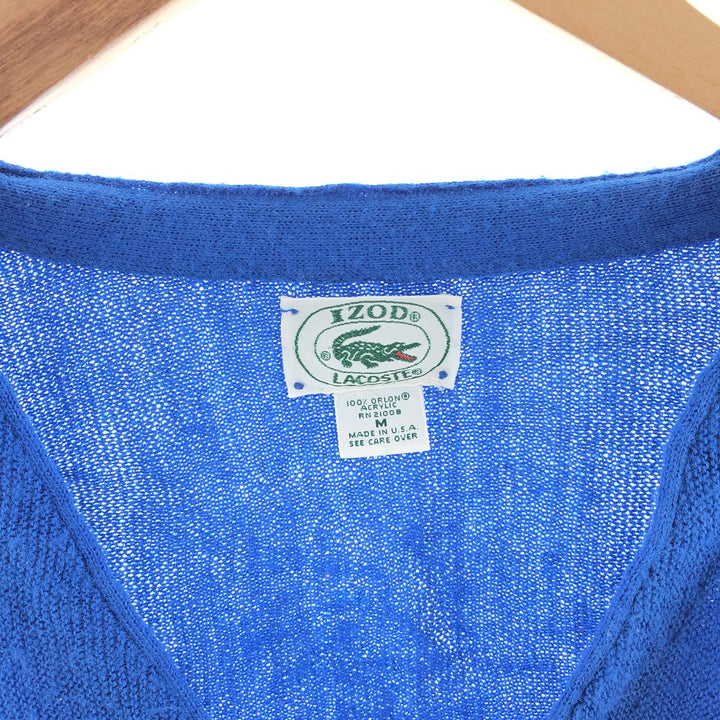 80'S Lacoste IZOD Acrylic Knit Cardigan Made in USA Size M Men's Vintage /eaa390269