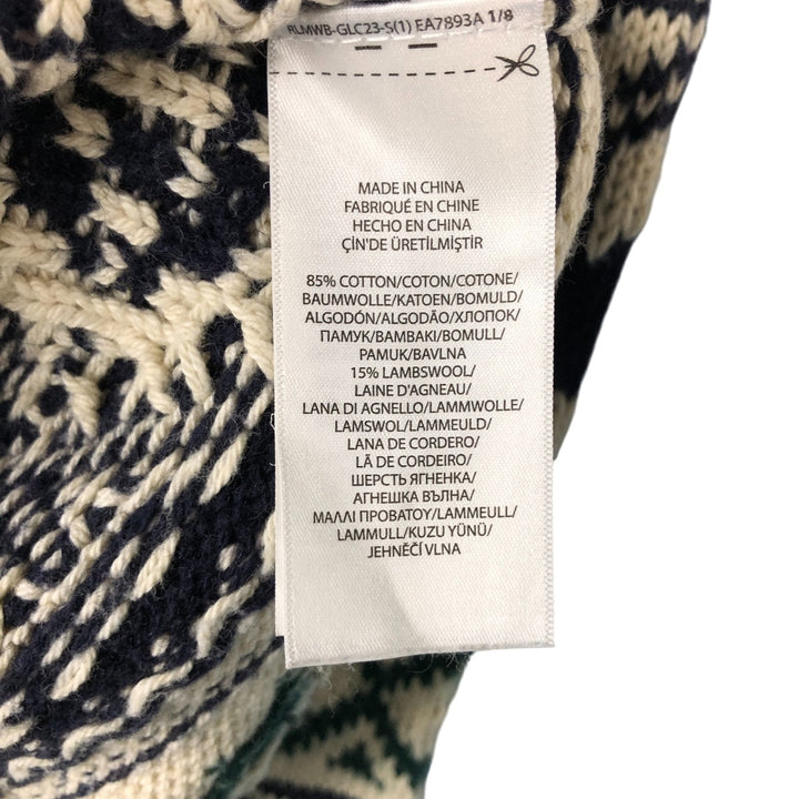 Ralph Lauren POLO RALPH LAUREN Nordic Pattern Cotton Knit Sweater, Women's Size L cotton pale white type Vintage Second Hand