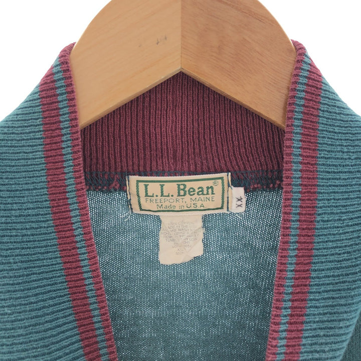 80s-90'S LLBean High Neck Long T-Shirt, Made in USA, Men's XL, Vintage cotton green type Vintage Second Hand