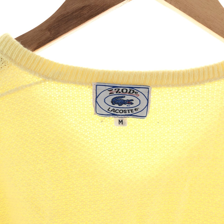 80'S Lacoste V-neck cotton knit sweater made in USA, men's size M, vintage / eaa390301