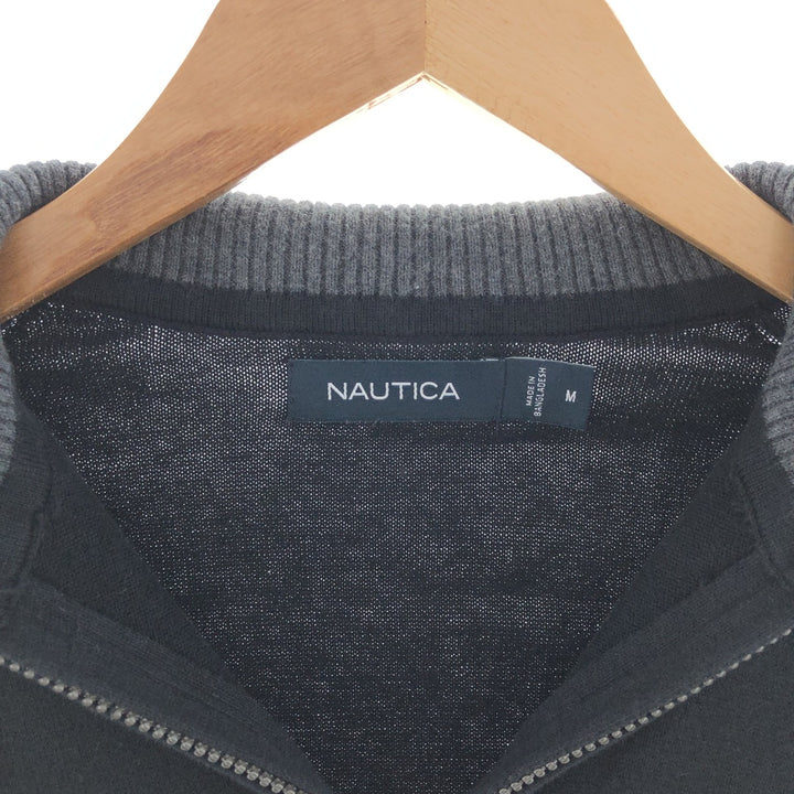 NAUTICA Cotton Knit Half Zip Sweater Men's M /eaa390392