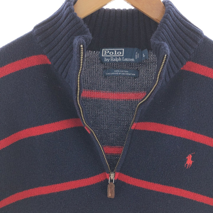 Ralph Lauren POLO by Ralph Lauren Cotton Knit Half Zip Sweater Men's L /eaa390421