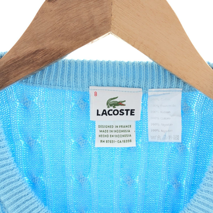 LACOSTE Cable knit cotton sweater size 8, men's XXL, crew neck (round neck) / eaa390426