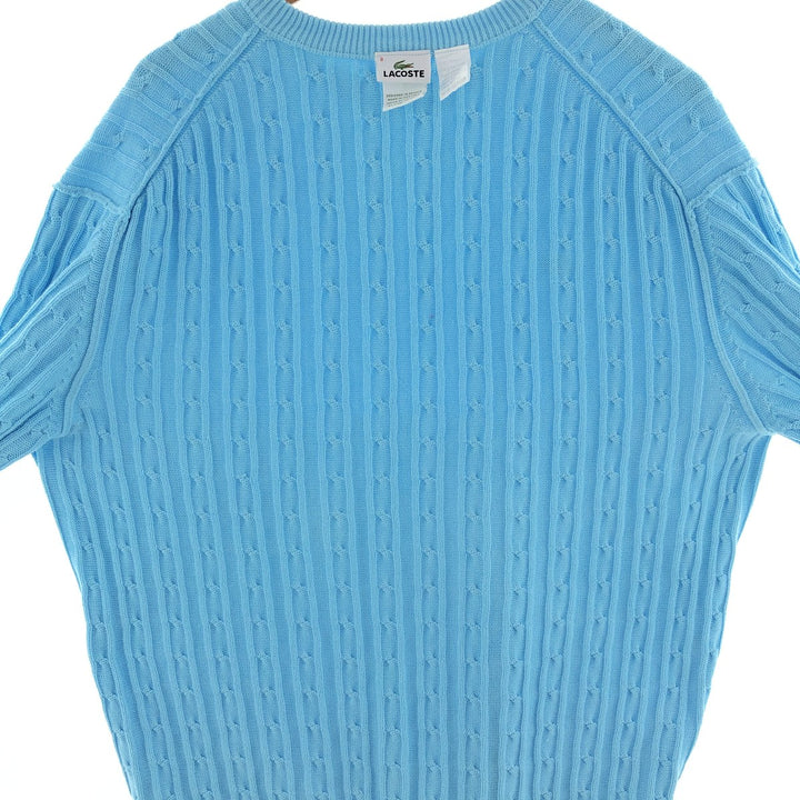 LACOSTE Cable knit cotton sweater size 8, men's XXL, crew neck (round neck) / eaa390426