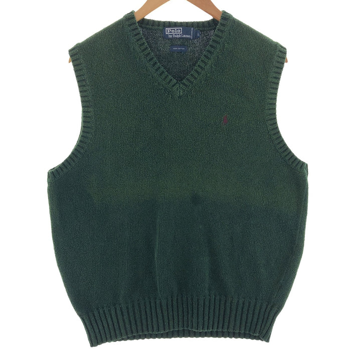 Ralph Lauren POLO by Ralph Lauren V-neck cotton knit vest, men's L /eaa390495