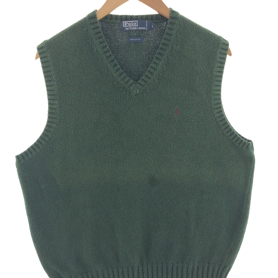 Ralph Lauren POLO by Ralph Lauren V-neck cotton knit vest, men's L /eaa390495