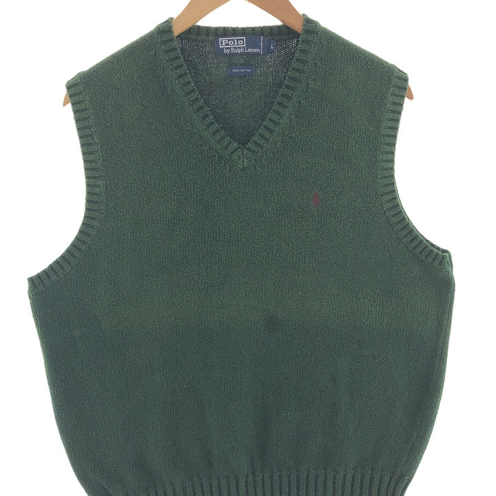 Ralph Lauren POLO by Ralph Lauren V-neck cotton knit vest, men's L /eaa390495